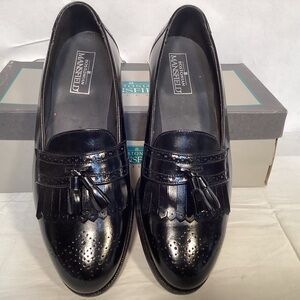 Vintage Bostonian Mansfield Collection Black Leather Tassel Wingtip Loafers